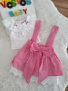 PEMBE KİRAZ FİSTO YAKALI BLUZ&SALOPET 
