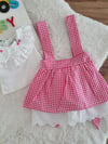 PEMBE KİRAZ FİSTO YAKALI BLUZ&SALOPET 