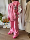 PEMBE ÜÇLÜ KOLEJ EŞOFMAN TAKIMI