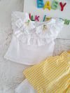 SARI KİRAZ FİSTO YAKALI BLUZ&SALOPET 
