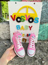 ŞEKER PEMBE BOT KETEN SNEAKER