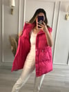 Belden Büzgülü Şişme Yelek Pembe