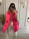 Belden Büzgülü Şişme Yelek Pembe