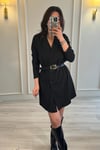 Ceket Elbise Arka Beli Lastikli Siyah