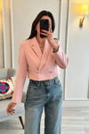 Dilvin Marka Crop Fit Ceket Pembe