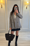 Kaşe Blazer Ceket Gri