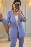 Kumaş Pantolon Ceket Takım Lila