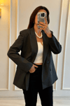 Oversize Dilvin Blazer Ceket Füme
