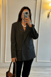 Oversize Dilvin Blazer Ceket Füme