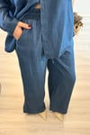 Tensel Kumaş Denim Alt Üst Takım Mavi
