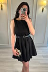 Volanlı Mini Elbise Siyah