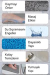 Yengeç Baskılı Banyo Paspası Kaydırmaz Banyo Paspası Kaymaz Tabanlı Paspas Mavi