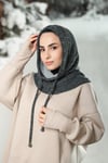 Antrasit Bağcıklı Peluş Salaş Balaklava Boyunluklu Bere Jakar Düz - Hürrem Bone 2328_25