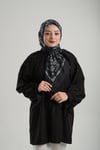 Antrasit Desenli Eşarp Bambu Çiçek Dijital Baskılı - Hürrem Bone 202208_25