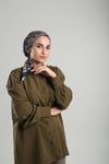 Antrasit Desenli Eşarp Bambu Etnik Çiçek Dijital Baskılı - Hürrem Bone 202202_25