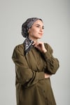 Antrasit Desenli Eşarp Bambu Etnik Çiçek Dijital Baskılı - Hürrem Bone 202202_25