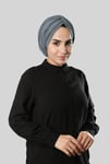 Antrasit Drapeli Salaş Tesettür Bone Sandy Büzgülü - Hürrem Bone 2315_25
