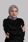 Antrasit Düz Klasik Eşarp İtalyan Dikişli Pamuk Caz Sade - Hürrem Bone 202210_25