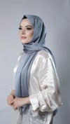 Antrasit Düz Klasik Şal Şifon Kumaş Janjan Abiye - Hürrem Bone 202108_25