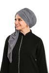 Antrasit Pratik Hazır Geçmeli Bone Şal Şifon Drapeli - Hürrem Bone 2507_25