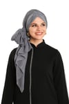 Antrasit Pratik Hazır Geçmeli Bone Şal Şifon Drapeli - Hürrem Bone 2507_25