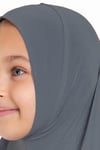 Antrasit Pratik Hazır Geçmeli Genç Tesettür Bone Sandy Kumaş Düz Hijab - Hürrem Bone 2312_25