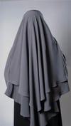 Antrasit Pratik Hazır Geçmeli Tesettür Eşarp Medine İpeği Kumaş Arkadan Bağlamalı Çift Katlı Sufle Hijab - Hürrem Bone 2302_25
