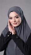 Antrasit Pratik Hazır Geçmeli Tesettür Eşarp Sandy Kumaş Düz Hijab - Hürrem Bone 2308_25