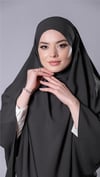 Antrasit Pratik Hazır Geçmeli Tesettür Eşarp Medine İpeği Kumaş Arkadan Bağlamalı Sufle Hijab - Hürrem Bone 2301_25