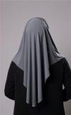 Antrasit Pratik Hazır Geçmeli Tesettür Eşarp Sandy Kumaş Yırtmaçlı Düz Hijab - Hürrem Bone 2310_25