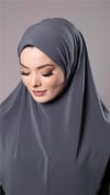 Antrasit Pratik Hazır Geçmeli Tesettür Eşarp Sandy Kumaş Düz Hijab - Hürrem Bone 2308_25