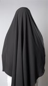 Antrasit Pratik Hazır Geçmeli Tesettür Eşarp Medine İpeği Kumaş Arkadan Bağlamalı Sufle Hijab - Hürrem Bone 2301_25