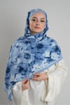 Bebe Mavisi Zera Şal Koleksiyon İtalyan Dikişli Mucize Kumaş Çiçek Desenli - Hürrem Bone 202133_11