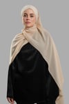 Bej Arkadan Bağlamalı AquaLina Şal Hafif Suya Dayanıklı Şifon Çapraz Üç Bantlı - Hürrem Bone 2514_12