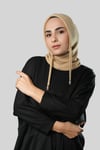 Bej Bağcıklı Peluş Balaklava Boyunluklu Bere Jakar Düz - Hürrem Bone 2327_12
