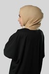 Bej Bağcıklı Peluş Balaklava Boyunluklu Bere Jakar Düz - Hürrem Bone 2327_12