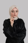 Bej Düz Klasik Eşarp İtalyan Dikişli Pamuk Caz Sade - Hürrem Bone 202210_12