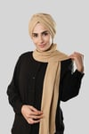 Bej Kışlık Kendinden Atkılı Peluş Tesettür Bone Jakar Düz - Hürrem Bone 2329_12