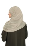 Bej Pratik Hazır Geçmeli Bone Şal Şifon Drapeli - Hürrem Bone 2507_12