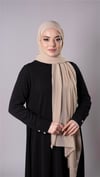 Bej Pratik Hazır Geçmeli Şal Şifon Kumaş Hijab Bone - Hürrem Bone 3009_12