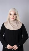 Bej Pratik Hazır Geçmeli Şal Şifon Kumaş Hijab Bone - Hürrem Bone 3009_12