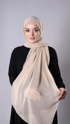Bej Pratik Hazır Geçmeli Şal Şifon Kumaş Hijab Bone - Hürrem Bone 3009_12