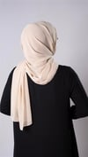 Bej Pratik Hazır Geçmeli Şal Şifon Kumaş Hijab Bone - Hürrem Bone 3009_12