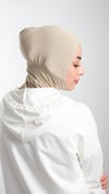 Bej Pratik Hazır Geçmeli Tesettür Bone Sandy Kumaş Spor Hijab 2113_12