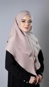 Bej Pratik Hazır Geçmeli Tesettür Eşarp Pamuk Caz Kumaş Çift Katlı Çapraz Hijab - Hürrem Bone 2304_12