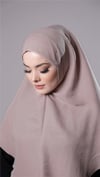 Bej Pratik Hazır Geçmeli Tesettür Eşarp Pamuk Caz Kumaş Düz Hijab - Hürrem Bone 2306_12