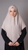 Bej Pratik Hazır Geçmeli Tesettür Eşarp Aerobin Kumaş  Çapraz Hijab - Hürrem Bone 2307_12
