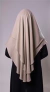 Bej Pratik Hazır Geçmeli Tesettür Eşarp Pamuk Caz Kumaş Çift Katlı Düz Hijab - Hürrem Bone 2303_12