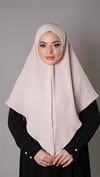 Bej Pratik Hazır Geçmeli Tesettür Eşarp Aerobin Kumaş Düz Hijab - Hürrem Bone 2309_12
