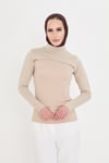 Bej Tesettür Balıkçı Yaka Boyunluklu Kolluk Viskon Düz - Hürrem Bone 1025_12